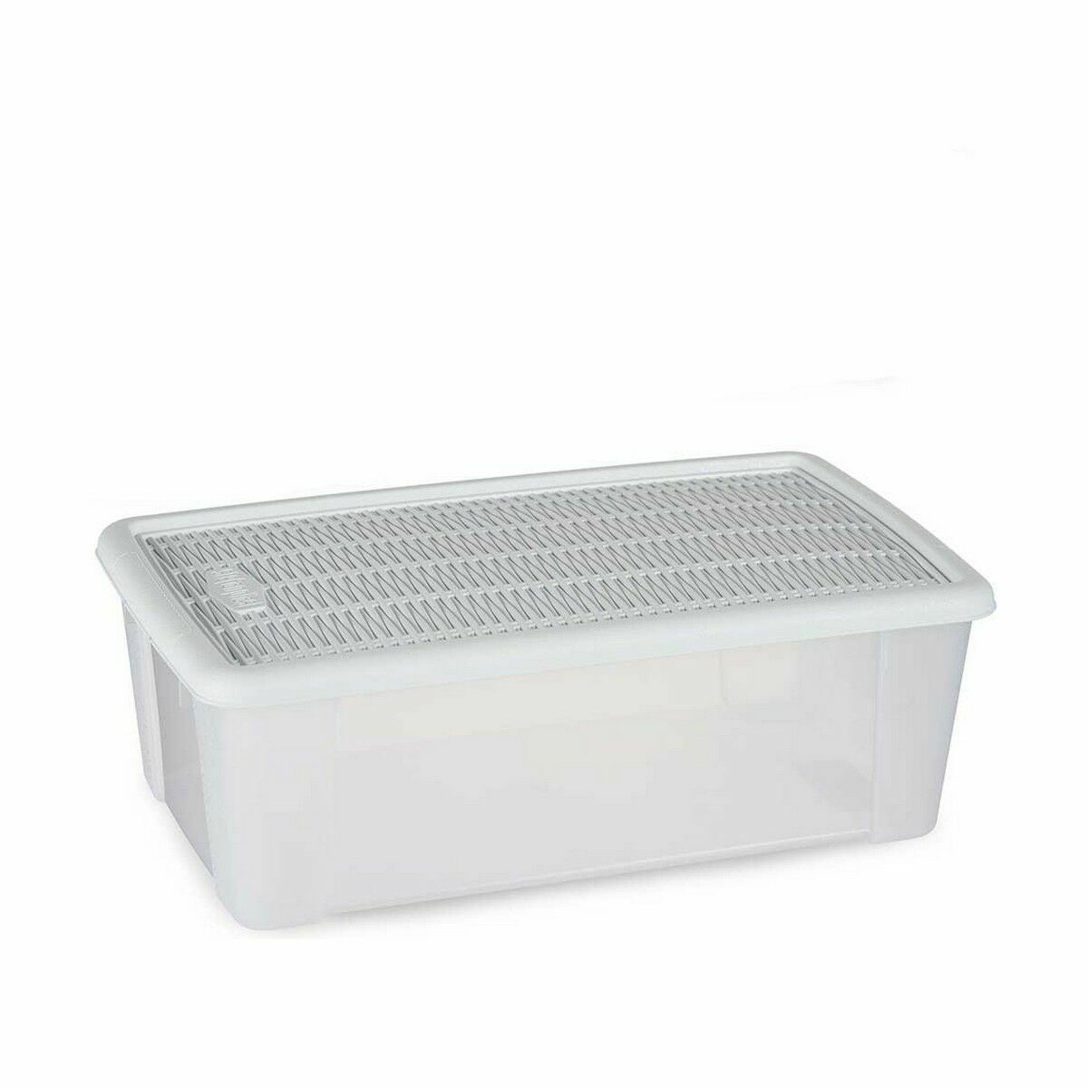 カバーが付いている貯蔵の容器Stefanplast優雅な白いプラスチック5 L 19。5 x 11。5 x 33 cm (12個)-2