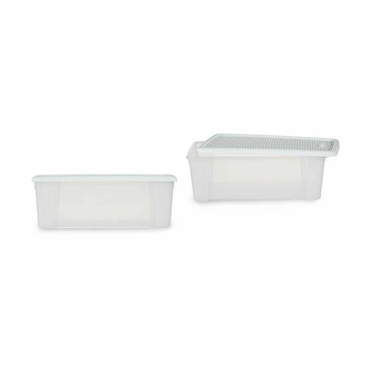 カバーが付いている貯蔵の容器Stefanplast優雅な白いプラスチック5 L 19。5 x 11。5 x 33 cm (12個)-3