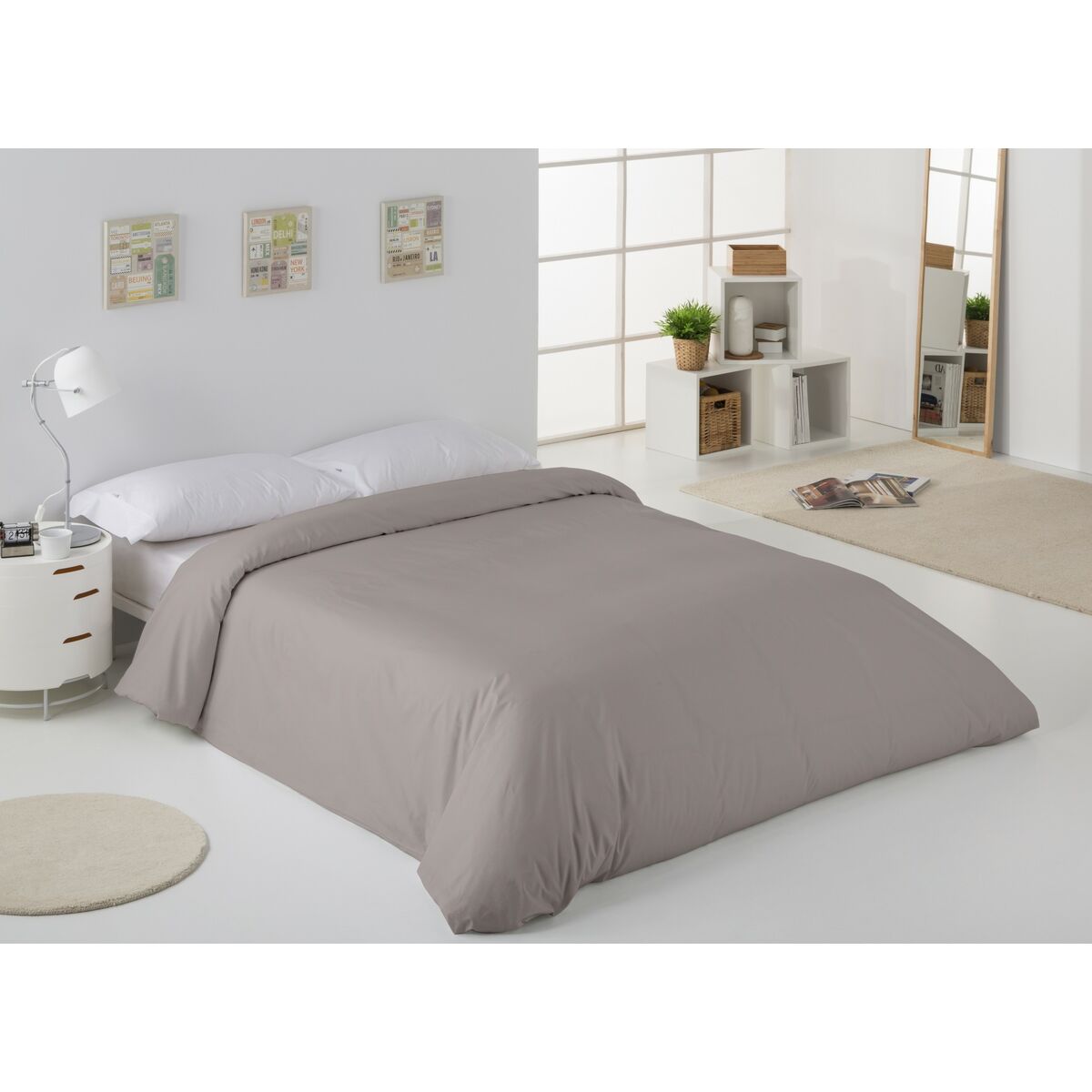 Пододеяльник Alexandra House Living Темно-серый 260 x 240 cm-3