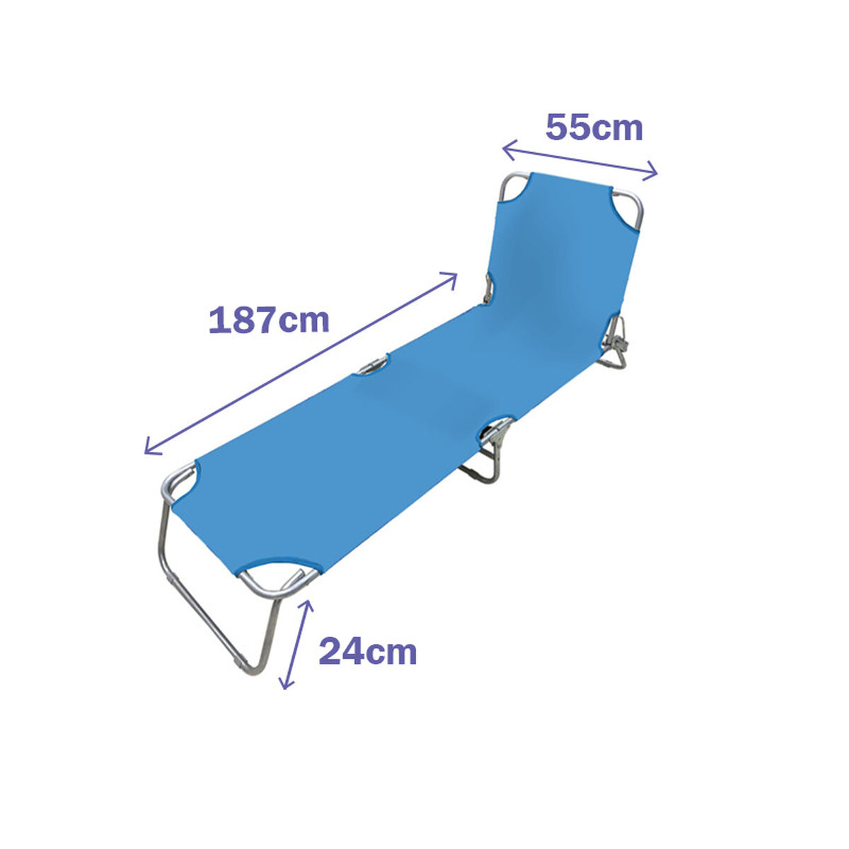 Deck chair Marbueno Folding 187 x 24 x 55 cm-2