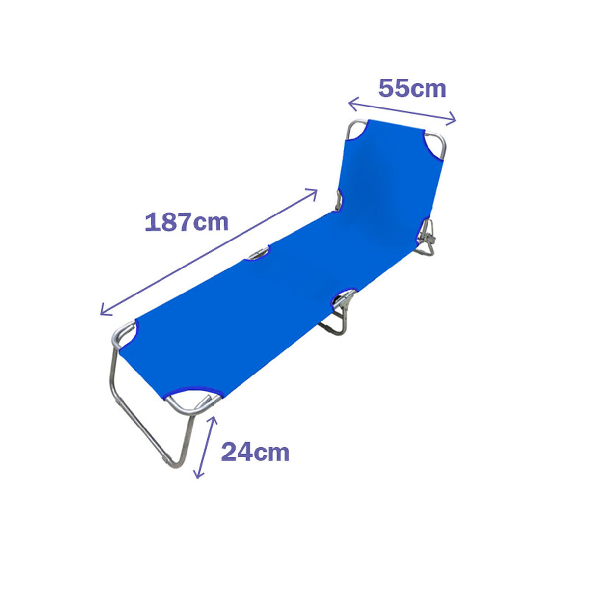 Deck chair Marbueno Folding 187 x 24 x 55 cm-3