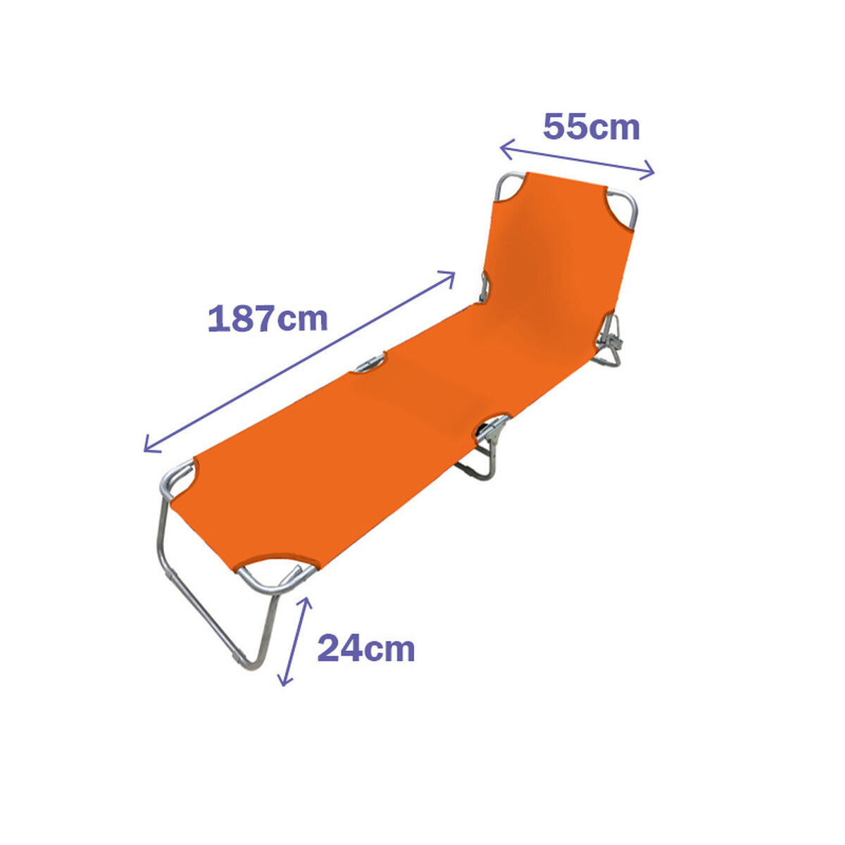 Deck chair Marbueno Folding 187 x 24 x 55 cm-5