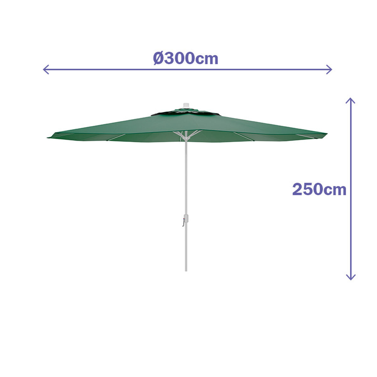 Beach umbrella Marbueno Green Polyester Steel Ø 300 cm-3