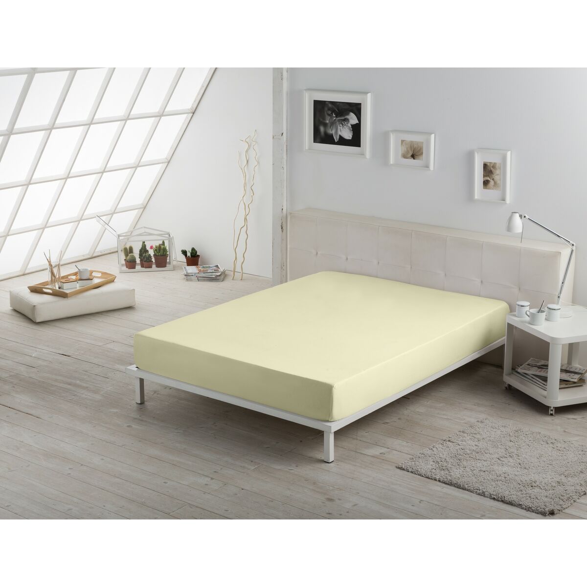 Шыңдалған Alexandra House Living төменгі парағы Піл сүйегі 200 x 200 см-4