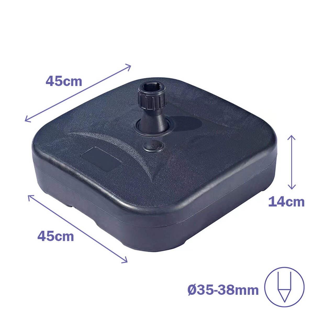 Основание для пляжного зонта Marbueno Чёрный Пластик 45 x 14 x 45 cm-2