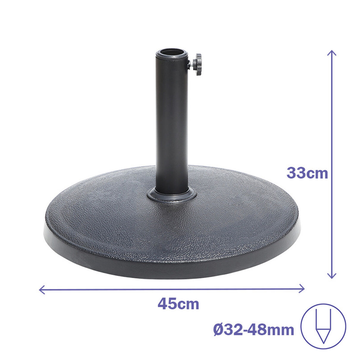 Основание для пляжного зонта Marbueno Чёрный Цемент 45 x 33 x 44 cm-2