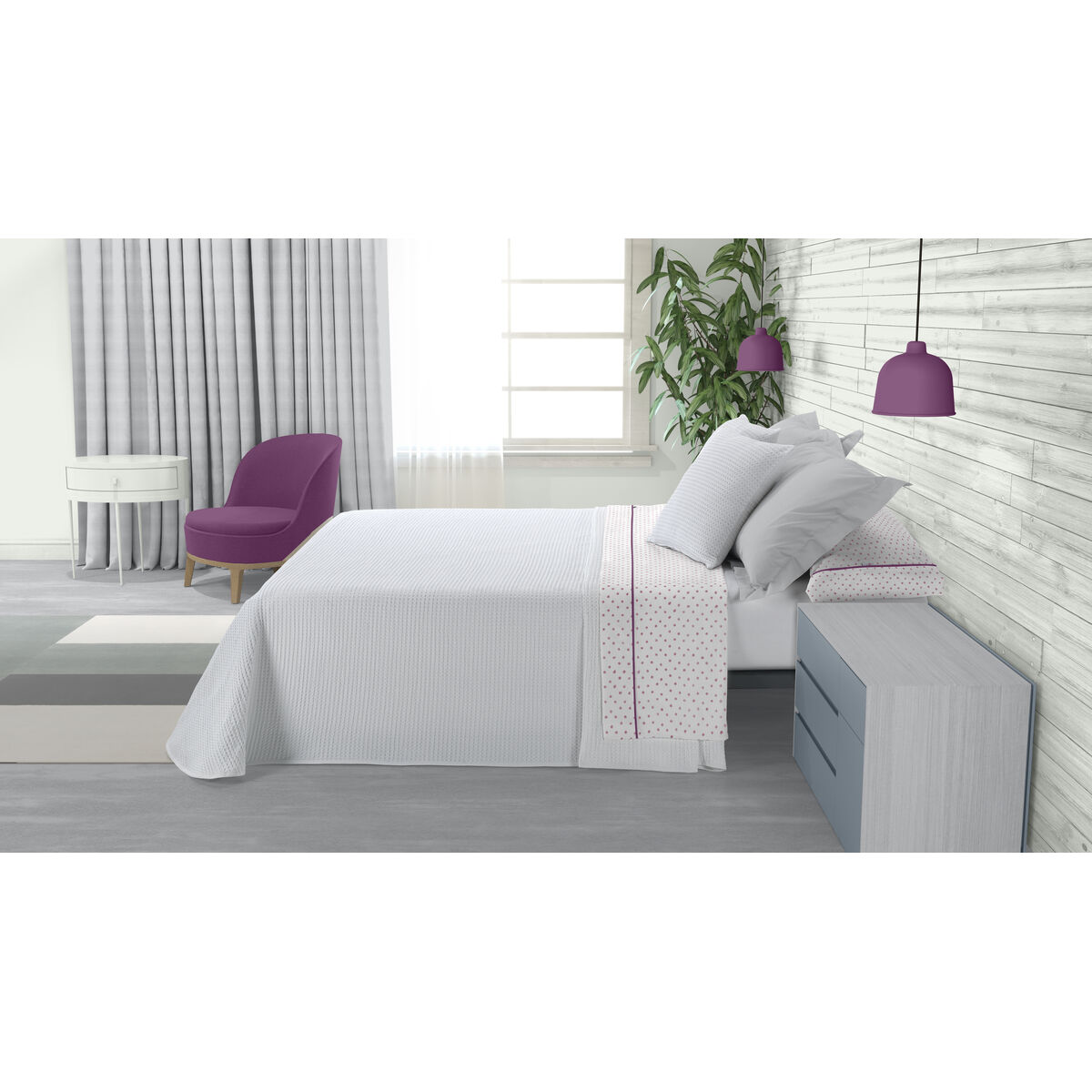 Постельное покрывало Alexandra House Living Banús Белый 235 x 290 cm (3 Предметы)-2