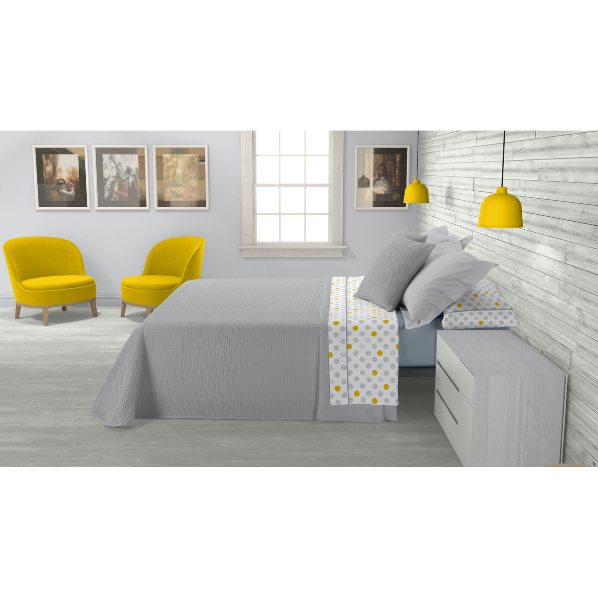 Постельное покрывало Alexandra House Living Banús Жемчужно-серый 280 x 290 cm (3 Предметы)-2