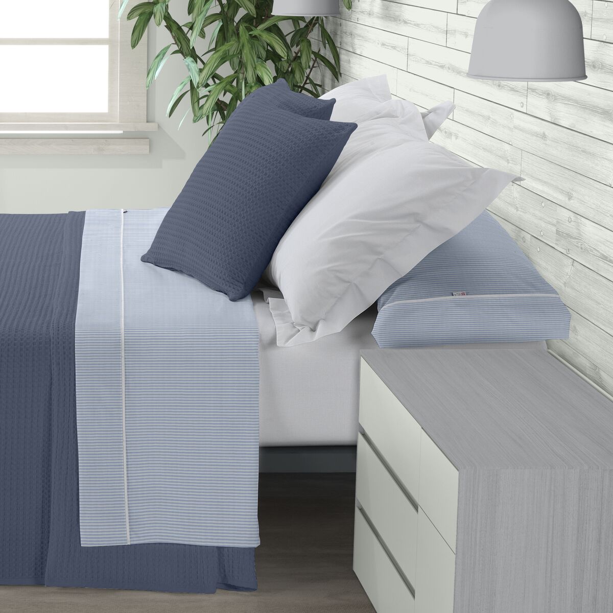 Saco Nordic sem preenchimento Alexandra House Living Grota Azul 150 cama 4 Itens-3