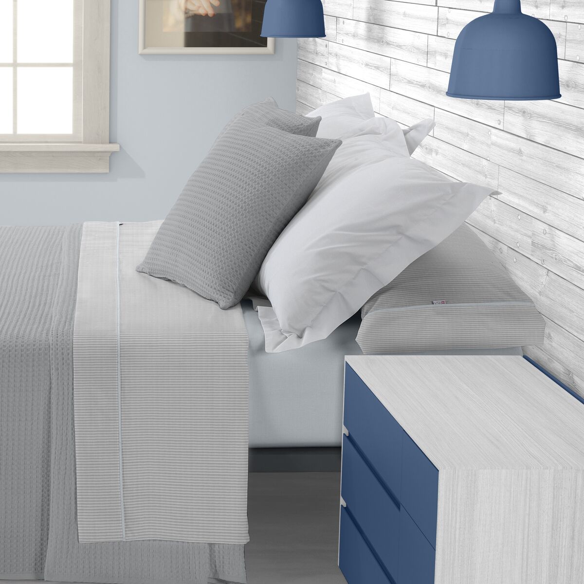 Saco Nordic sem preenchimento Alexandra House Living Grota Cama 180 pérola 4-3