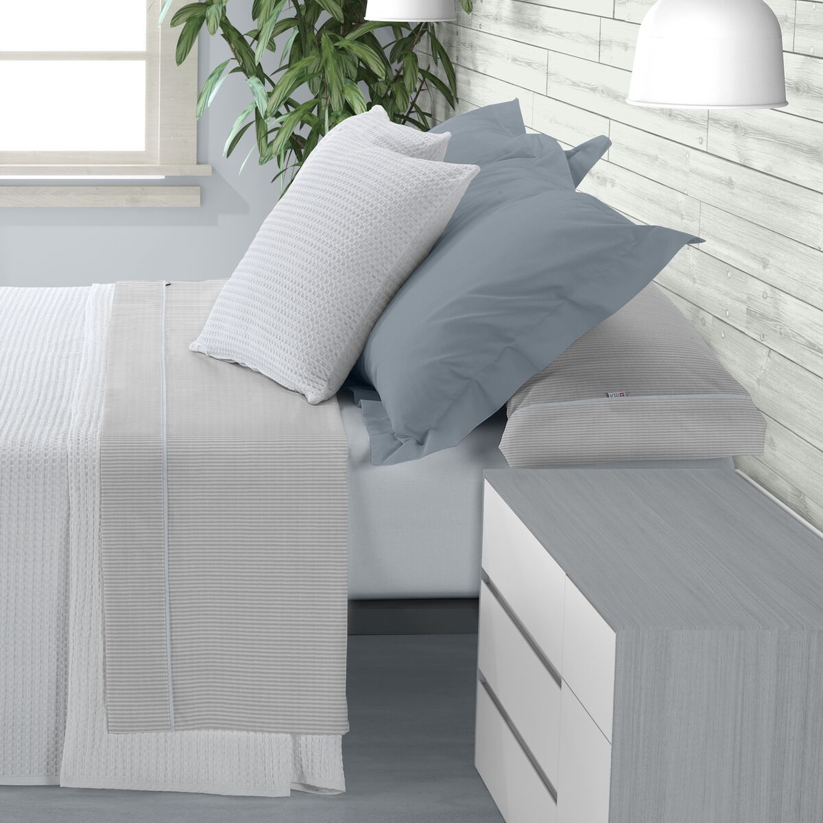 Saco Nordic sem preenchimento Alexandra House Living Grota Cama 150 pérola 4-4