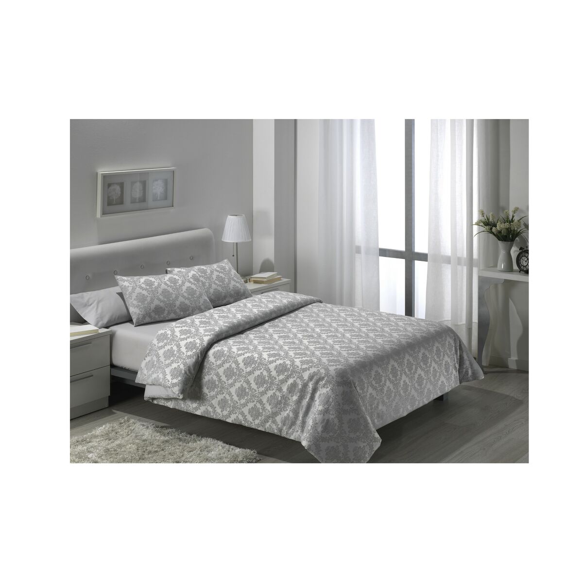 Комплект чехлов для одеяла Alexandra House Living Viena Жемчужно-серый 135/140 кровать 5 Предметы-5