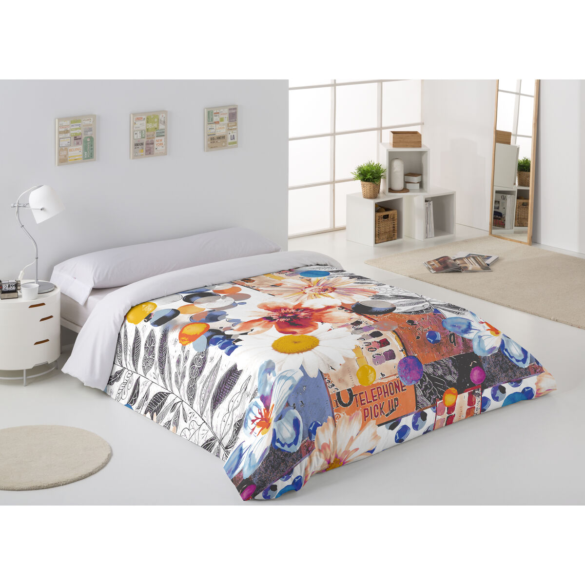 Bettdecke Alexandra House Living Bloom Mehrfarbig 140 x 200 cm-2