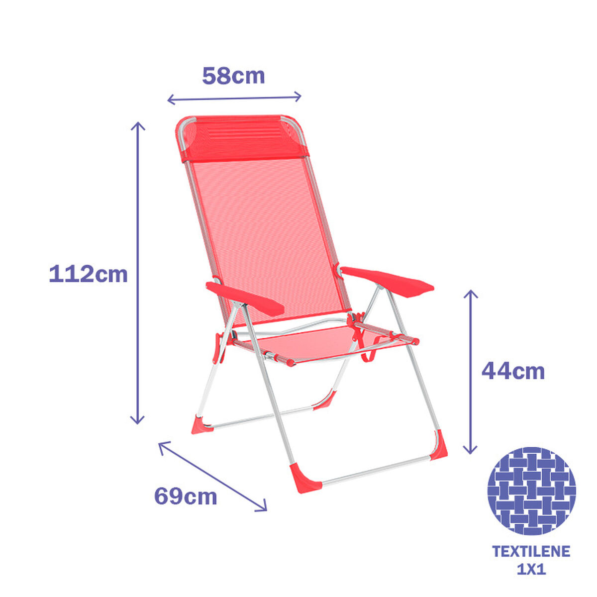 Folding chair Marbueno Coral 69 x 110 x 58 cm-2