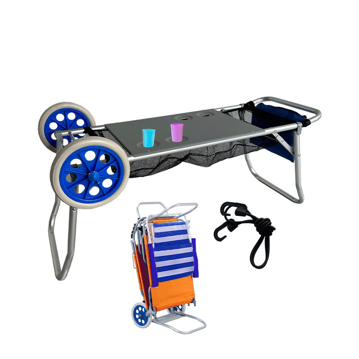 Multi Purpose Trolley Marbueno Grey PVC Aluminium Red 108 x 51 x 51 cm-3