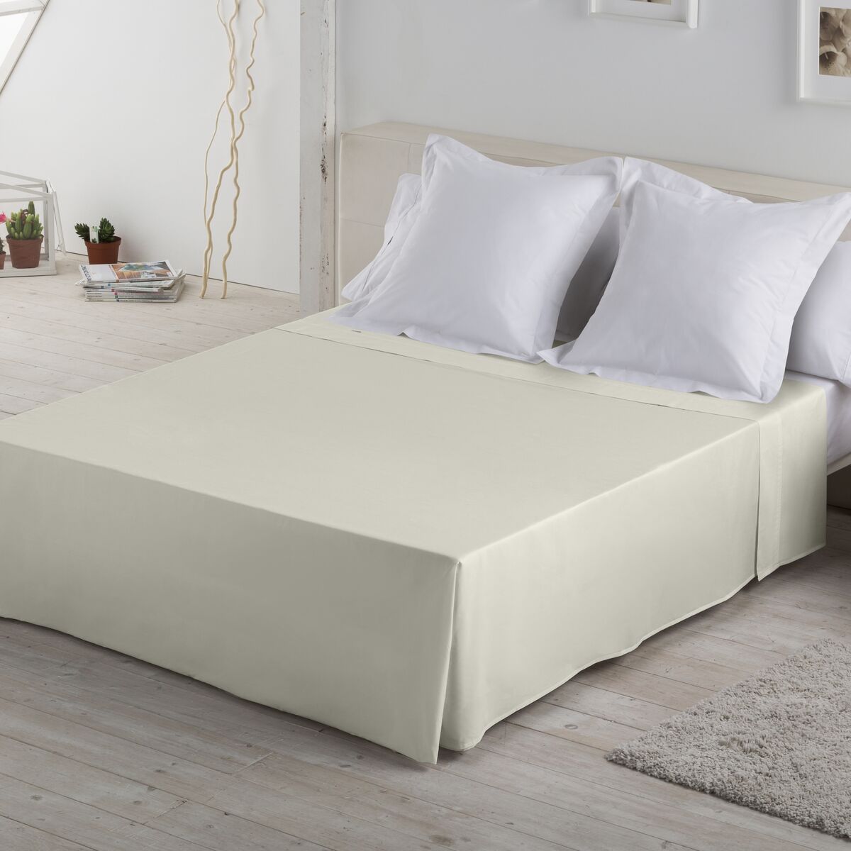 Folha de mesa Alexandra House Living Creme 240 x 275 cm-2
