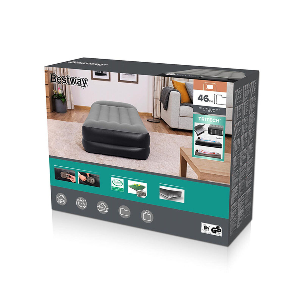 Надувная кровать Bestway 191 x 97 x 46 cm-2