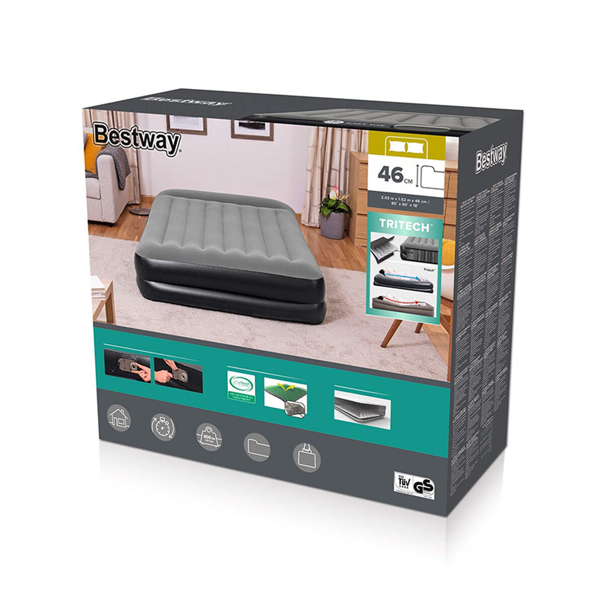 Надувная кровать Bestway 203 x 152 x 46 cm-2