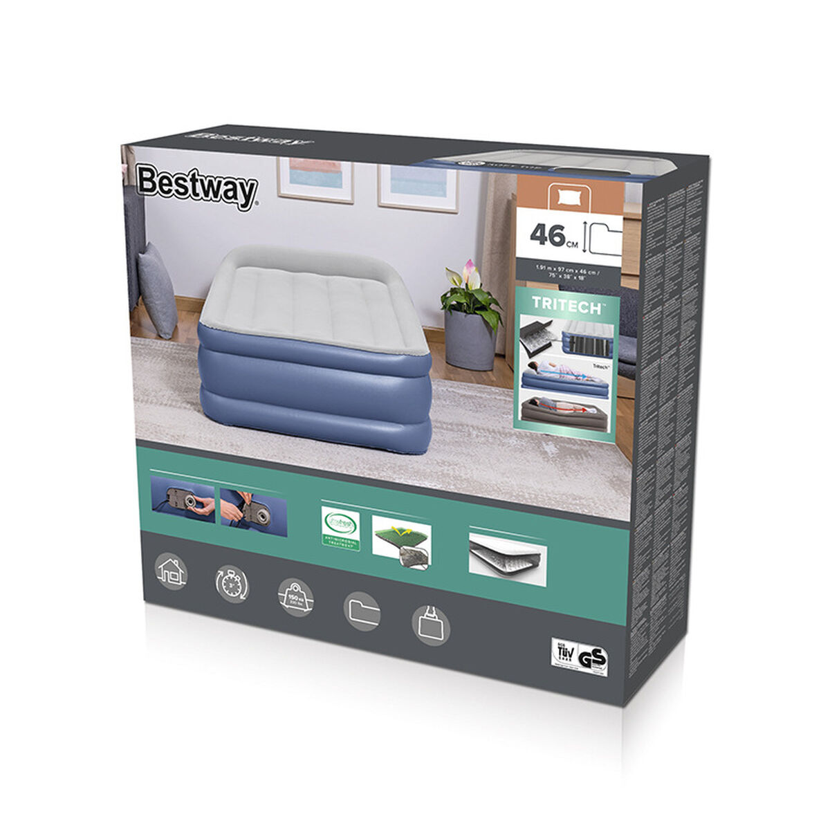 Надувная кровать Bestway 191 x 97 x 46 cm-2