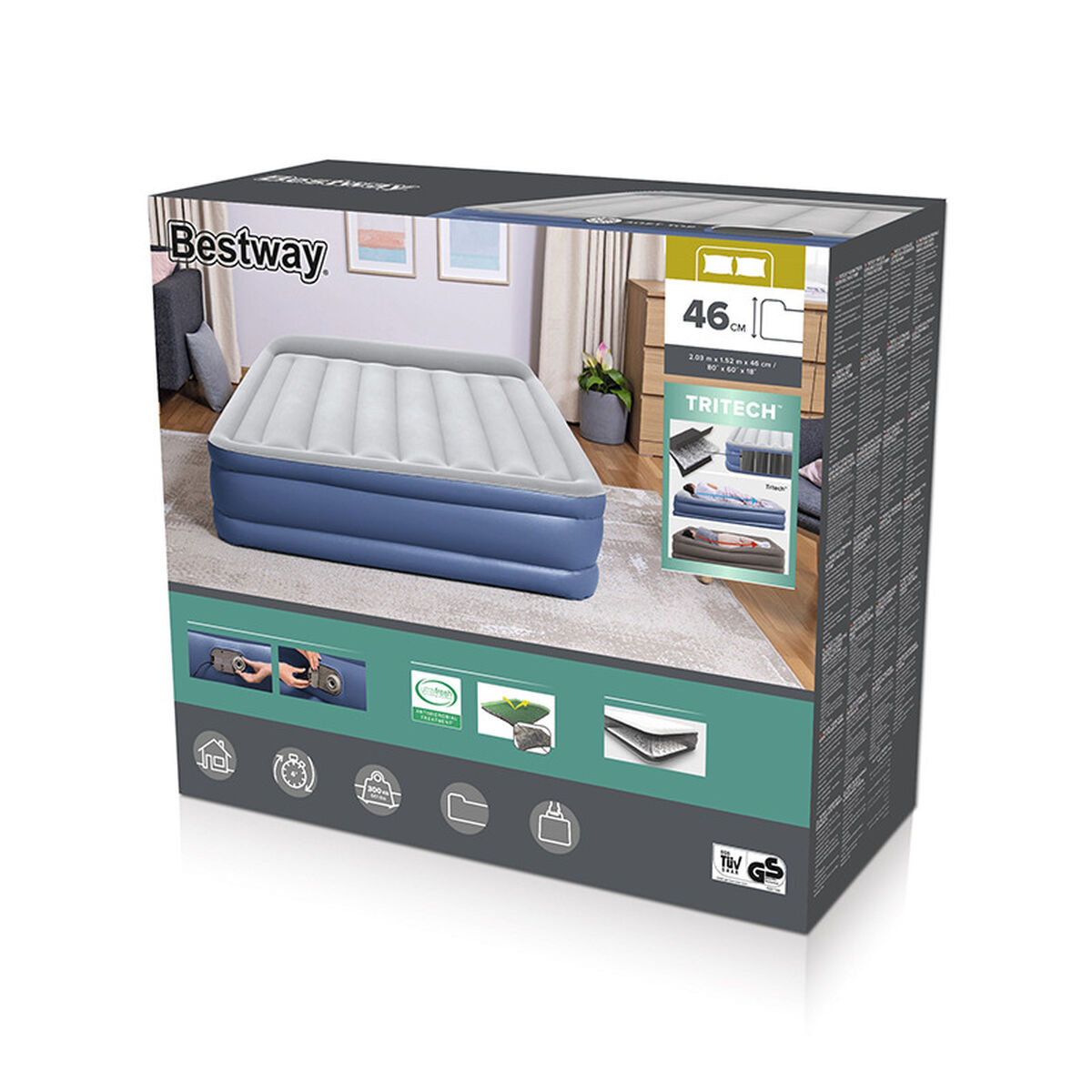 Bestway Inflatable Bed 203 x 152 x 46 cm-2