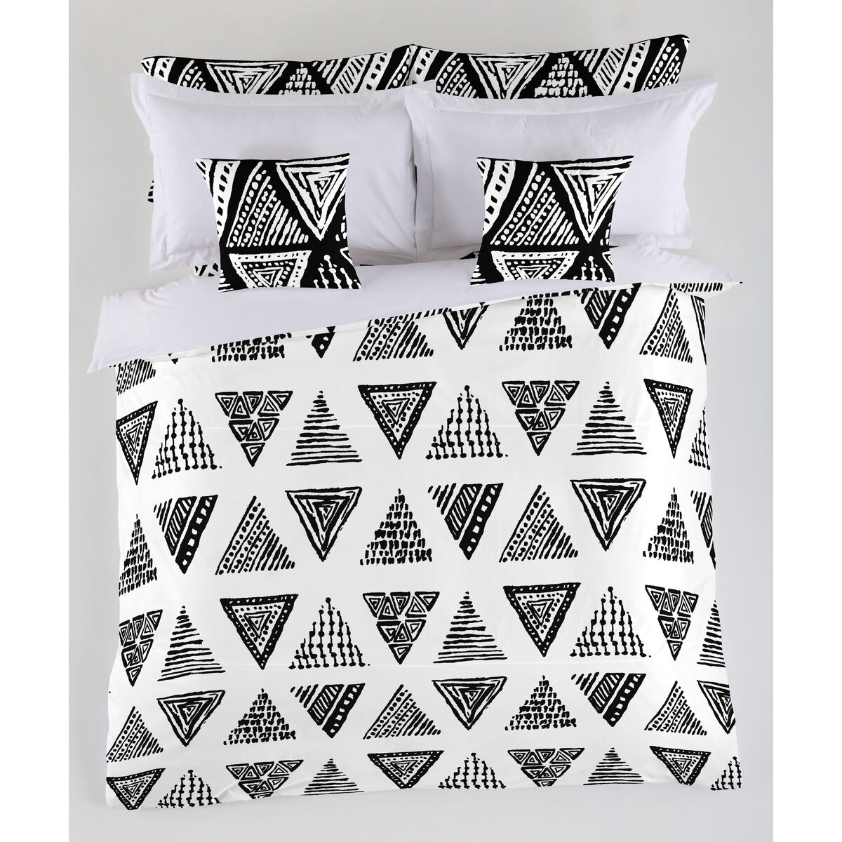 Bettbezug Alexandra House Living Yaqui Schwarz 140 x 200 cm-2