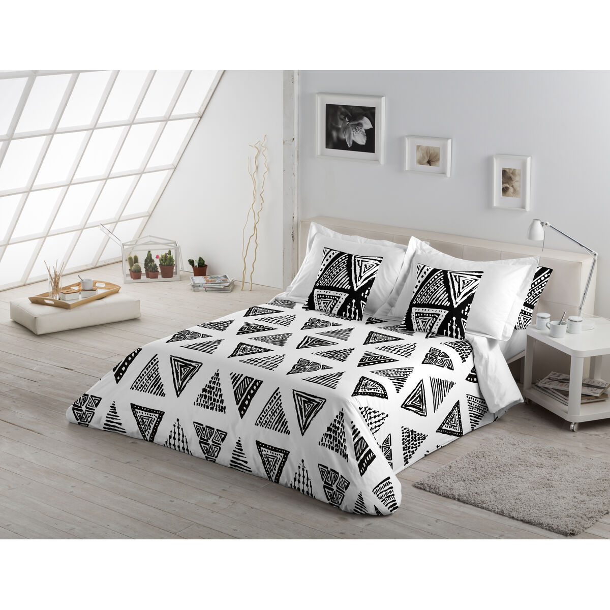 Bettbezug Alexandra House Living Yaqui Schwarz 260 x 240 cm-4