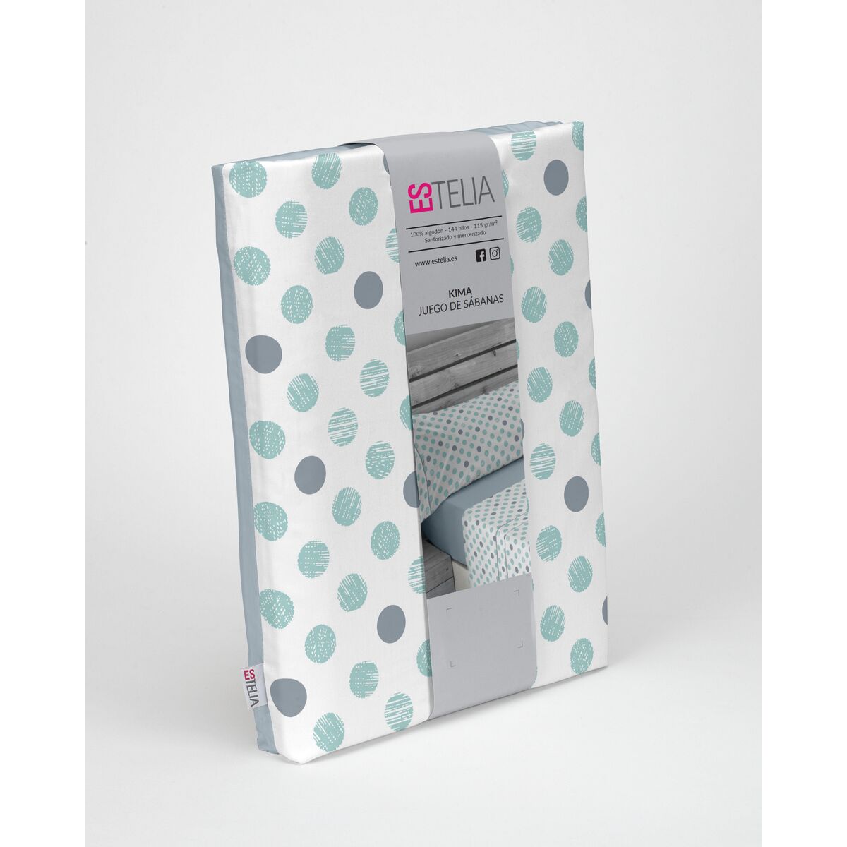 Мешок Nordic без наполнения Alexandra House Living Estelia Мягкий зеленый 160 кровать 4 Предметы-4