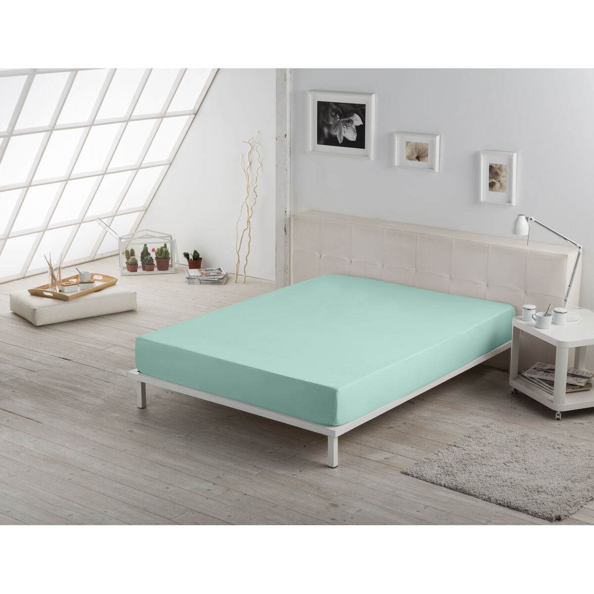 Fitted sheet Alexandra House Living Aquamarine 90 x 190/200 cm-4