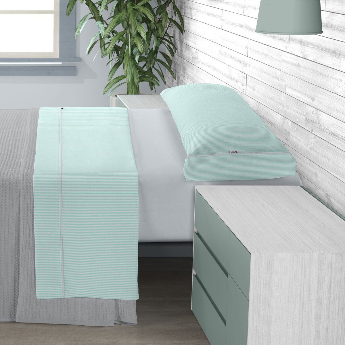 Толтырылмаған Nordic сөмке Alexandra House Living Greta Жұмсақ жасыл 105 кереует 3 Заттар-5