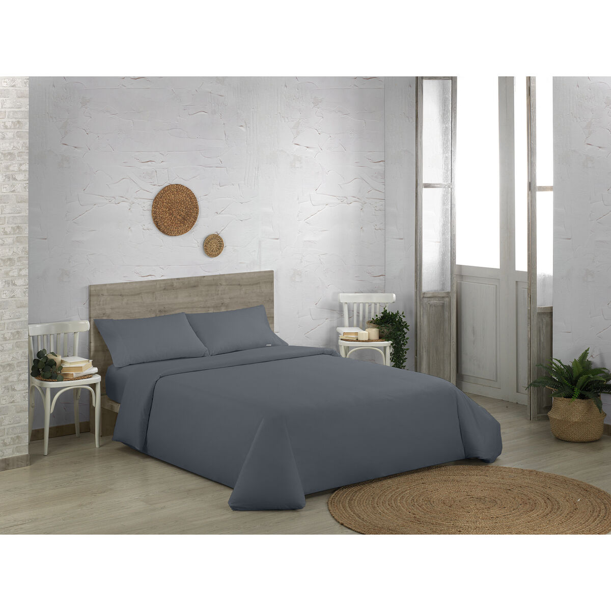 Alexandra House Living Qutun Duvet Covers Set Dark Grey 90 Bed 3 Items-2