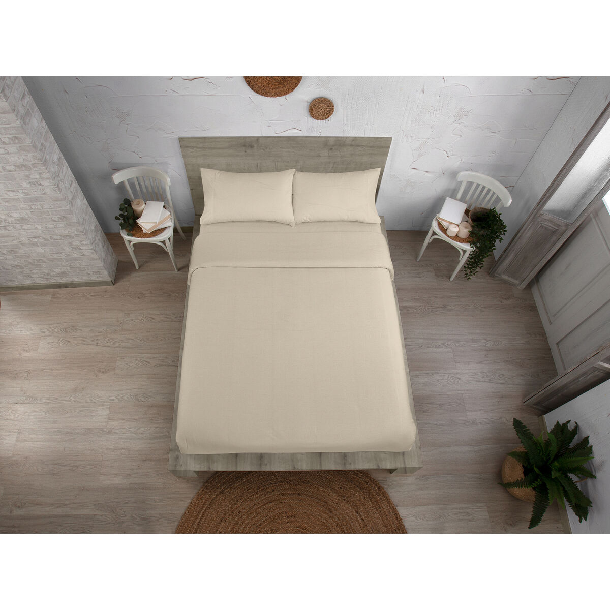 Alexandra House Living Qutun Duvet Covers Set Beige 105 Bed 3 Items-4