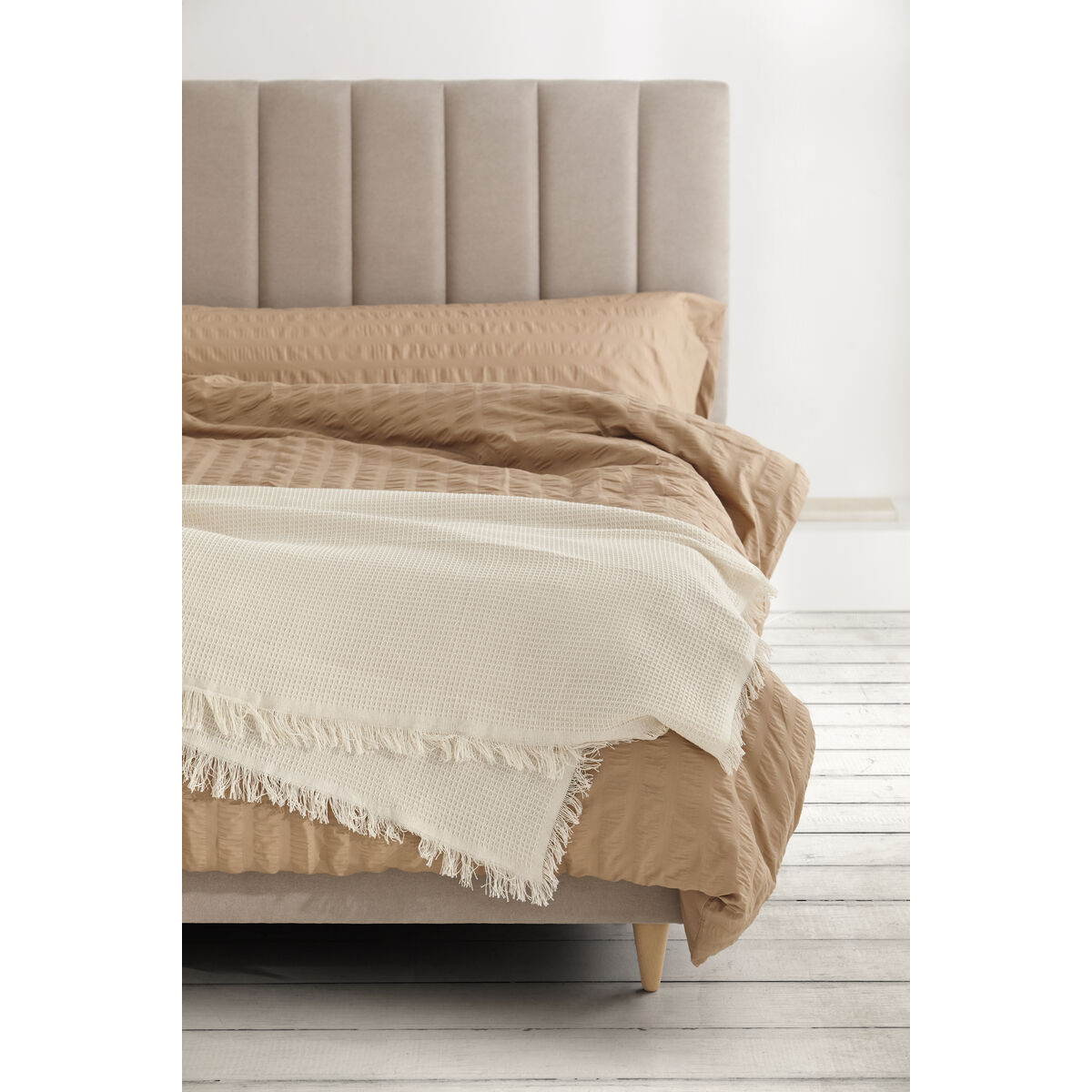 Одеяло Alexandra House Living Abella Бежевый 180 x 260 cm-3