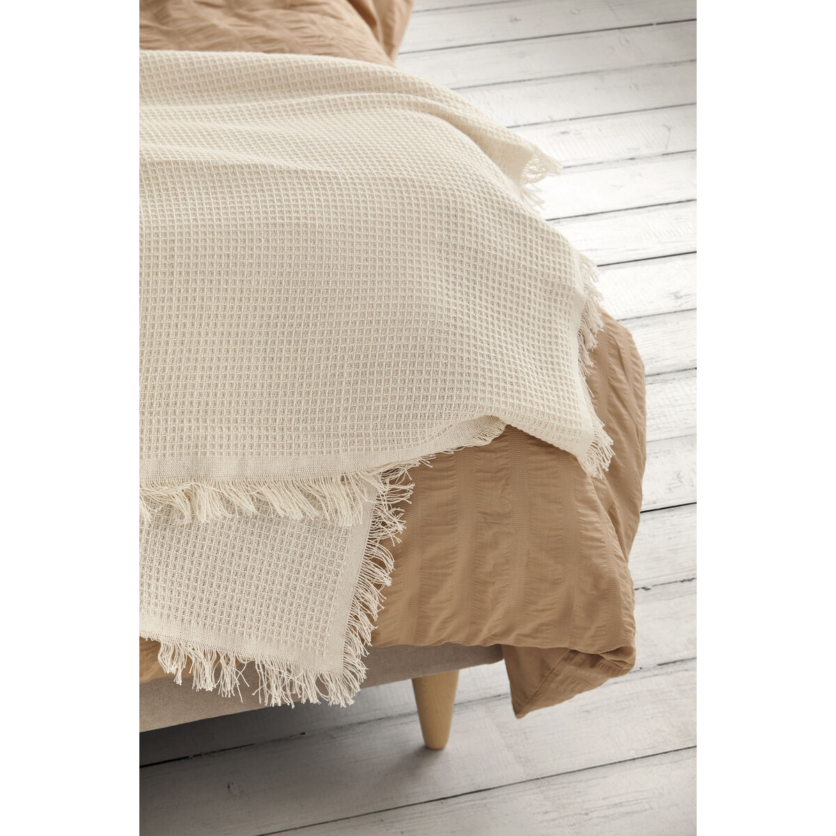 Одеяло Alexandra House Living Abella Бежевый 180 x 260 cm-4