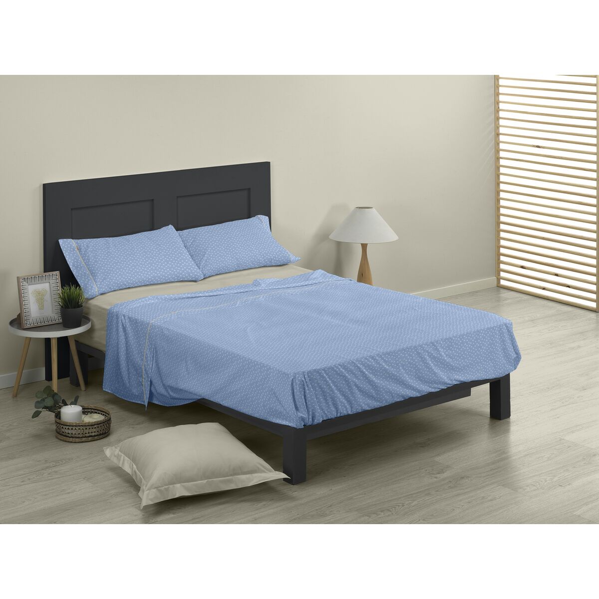 Saco Nordic sem preenchimento Alexandra House Living Estélia Azul 200 cama 4 Objetos-3