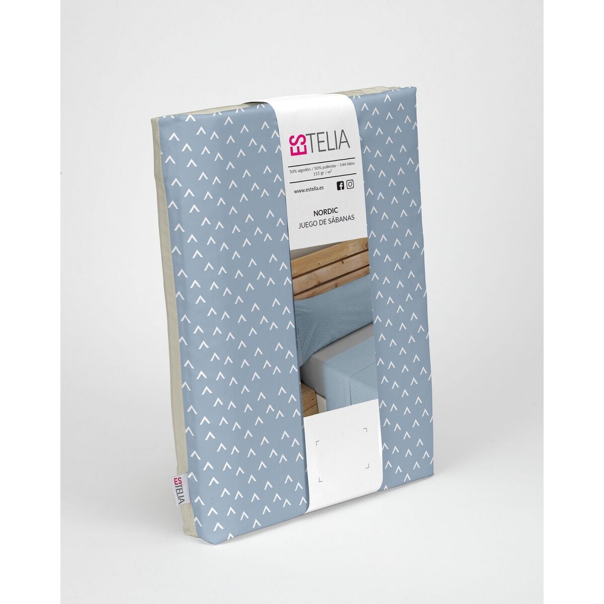 Saco Nordic sem preenchimento Alexandra House Living Estélia Azul 200 cama 4 Objetos-5