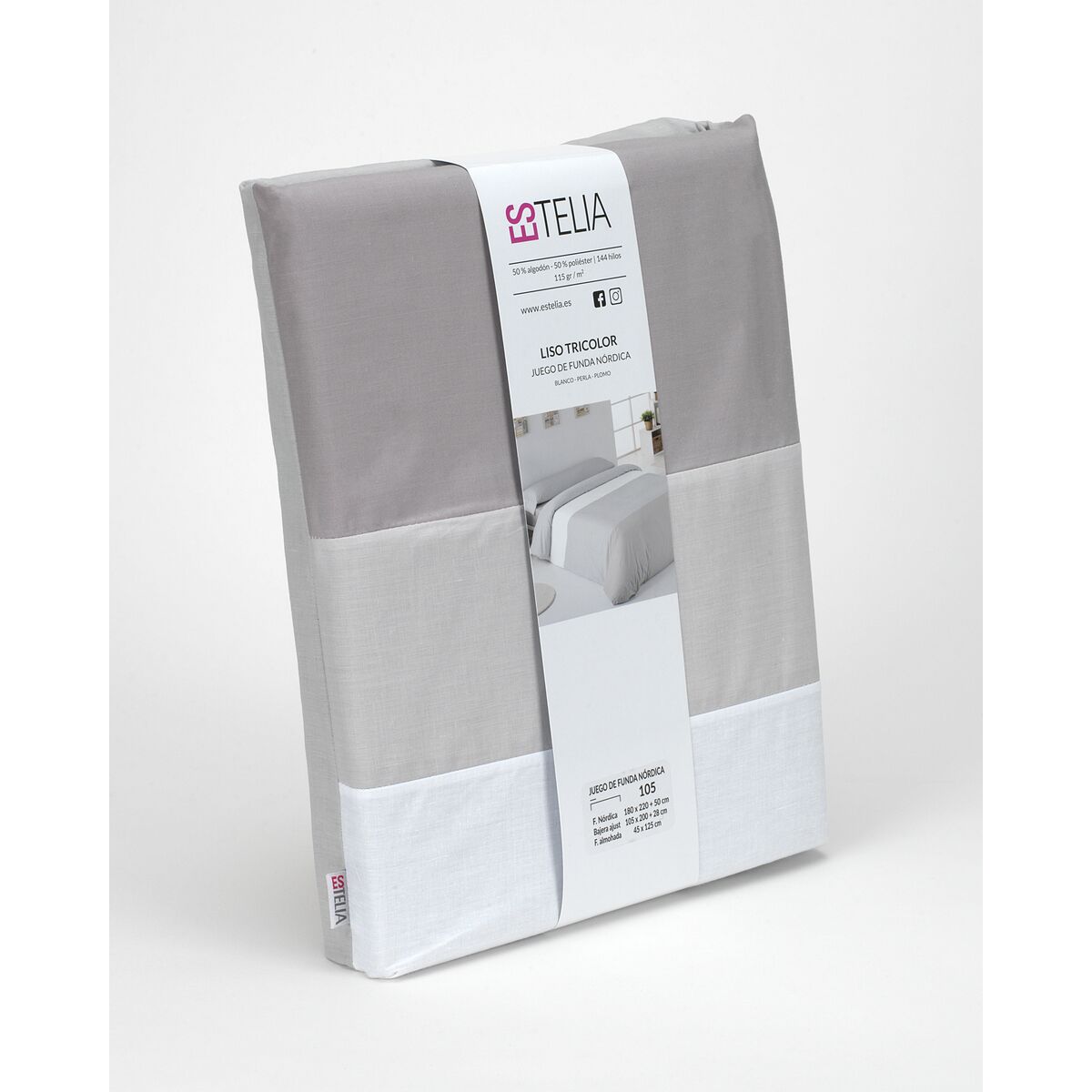 Alexandra House Living Blanket Covers Set White Grey 150 Bed 3 Items-3