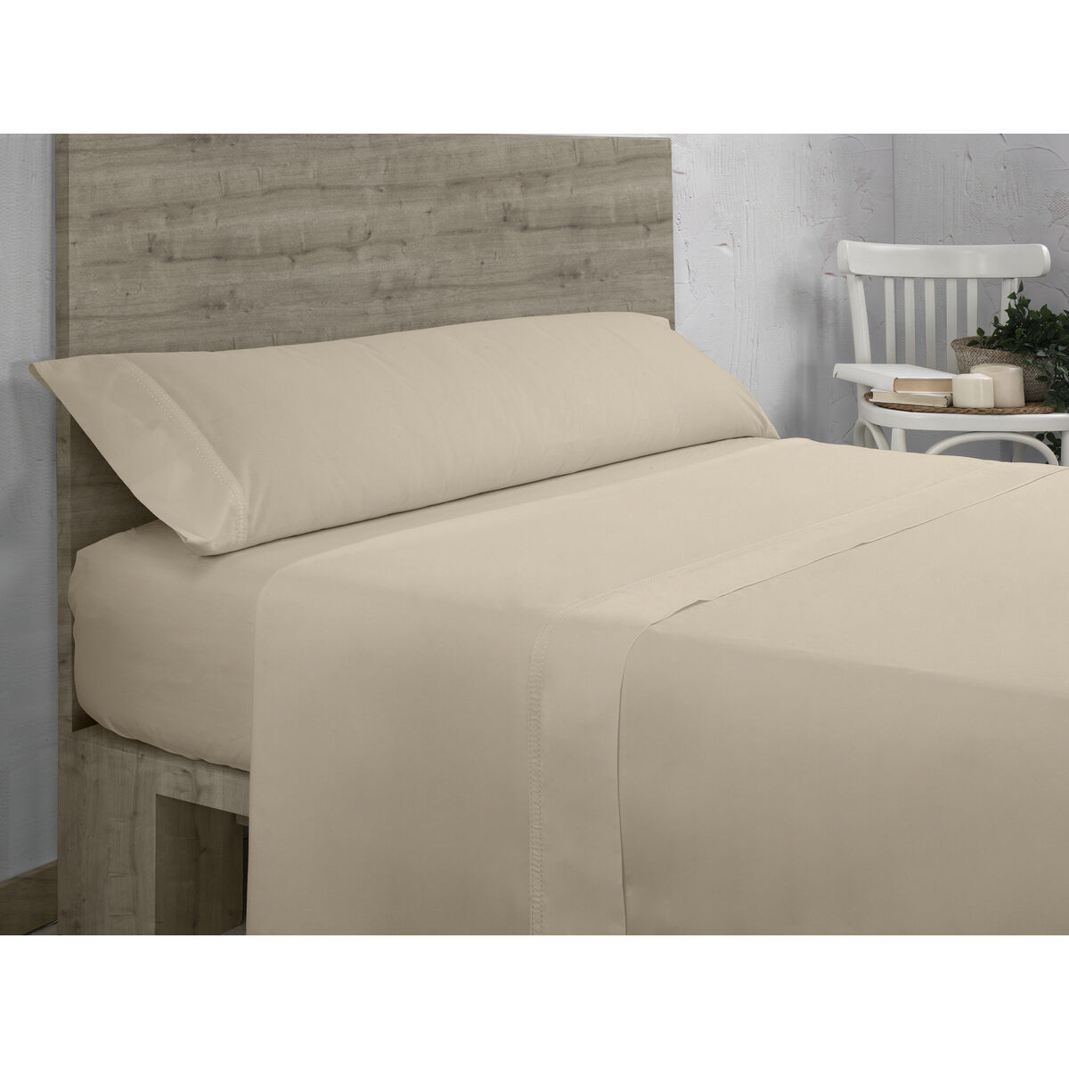 Fitted sheet Alexandra House Living QUTUN Beige 90 x 200 cm 90 x 1 x 200 cm-3