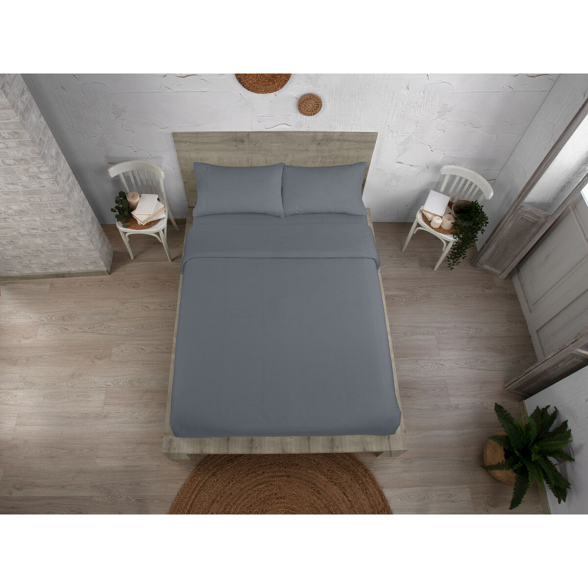Alexandra House Living QUTUN Duvet Cover Dark Grey 280 x 240 cm-2