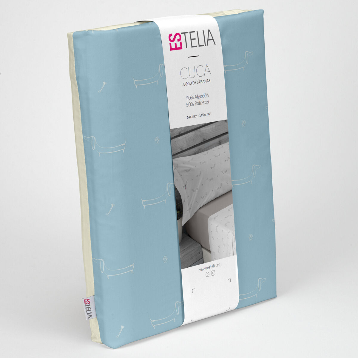 Мешок Nordic без наполнения Alexandra House Living Cuca Синий 200 кровать 4 Предметы-5