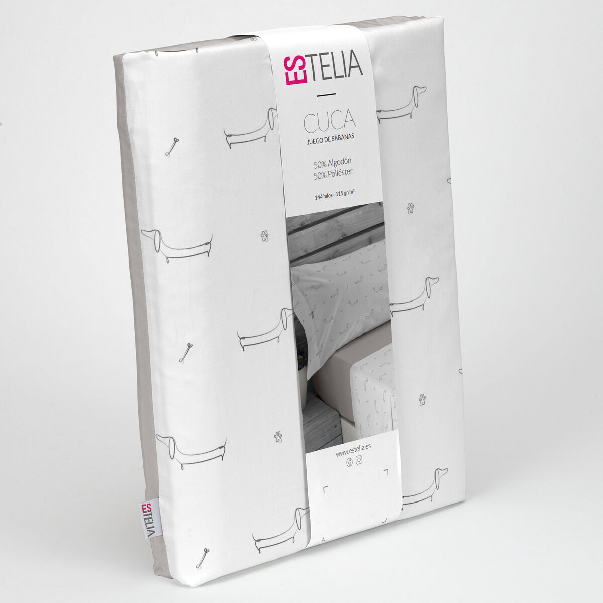 Мешок Nordic без наполнения Alexandra House Living Cuca Серый 200 кровать 4 Предметы-5