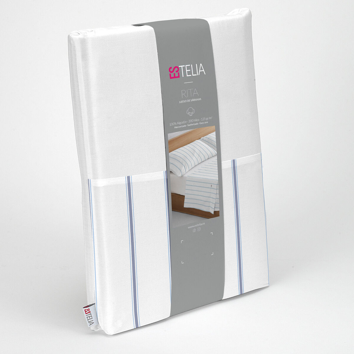 Мешок Nordic без наполнения Alexandra House Living Rita Синий 150 кровать 4 Предметы-5