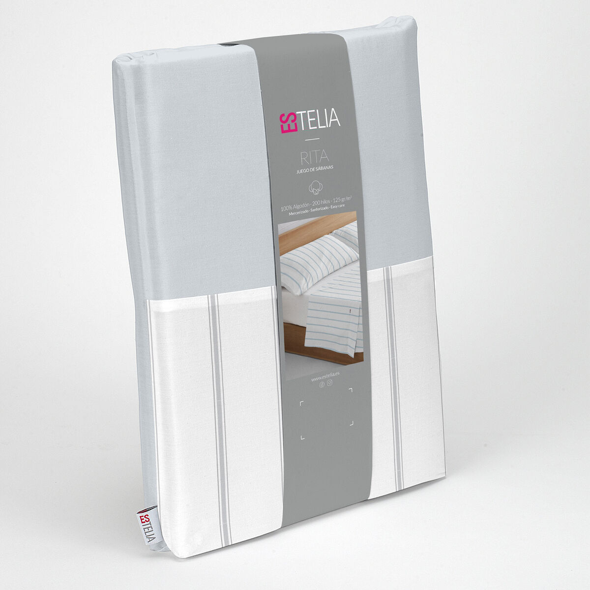 Мешок Nordic без наполнения Alexandra House Living Rita Жемчужно-серый 90 кровать 3 Предметы-5