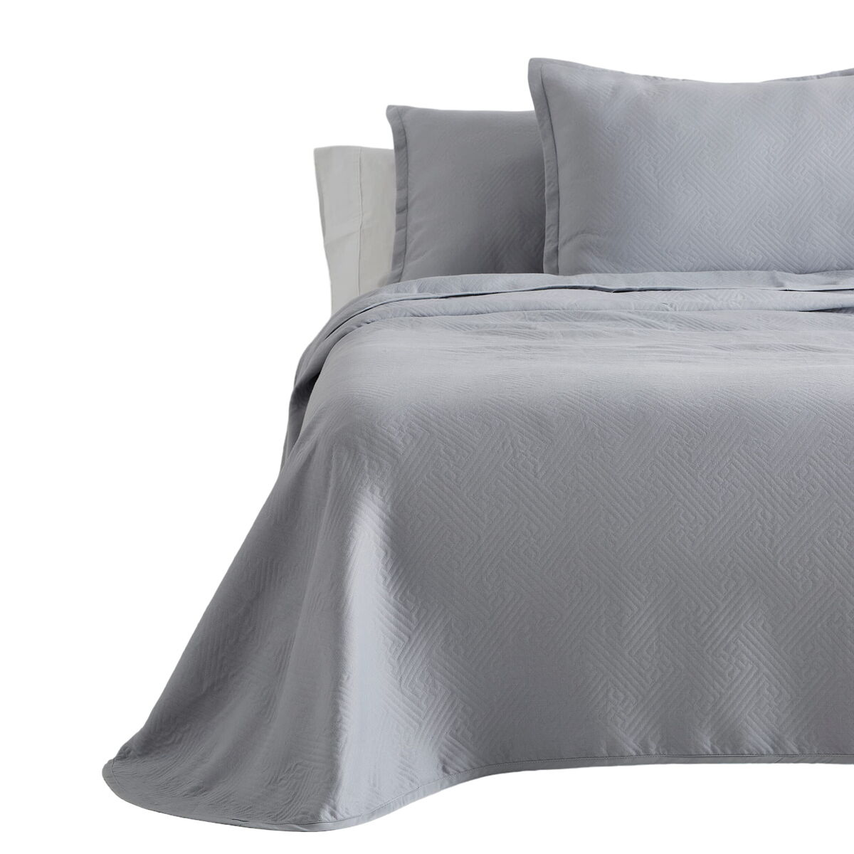 Alexandra House Living Lines Bed Cover Pearl Grey 280 x 280 cm (3 Items)-5