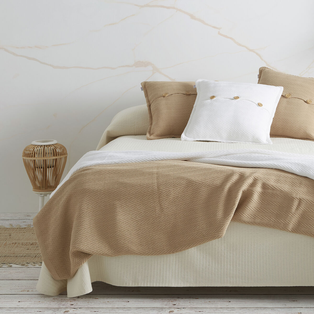 Постельное покрывало Alexandra House Living Bali Кремовый 250 x 270 cm-3
