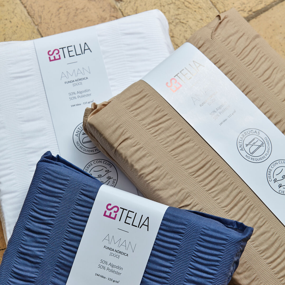 الکساندرا خانه زندگی Amán پتو پوشش مجموعه نور قهوه ای 135/140 تخت 2 مورد-5