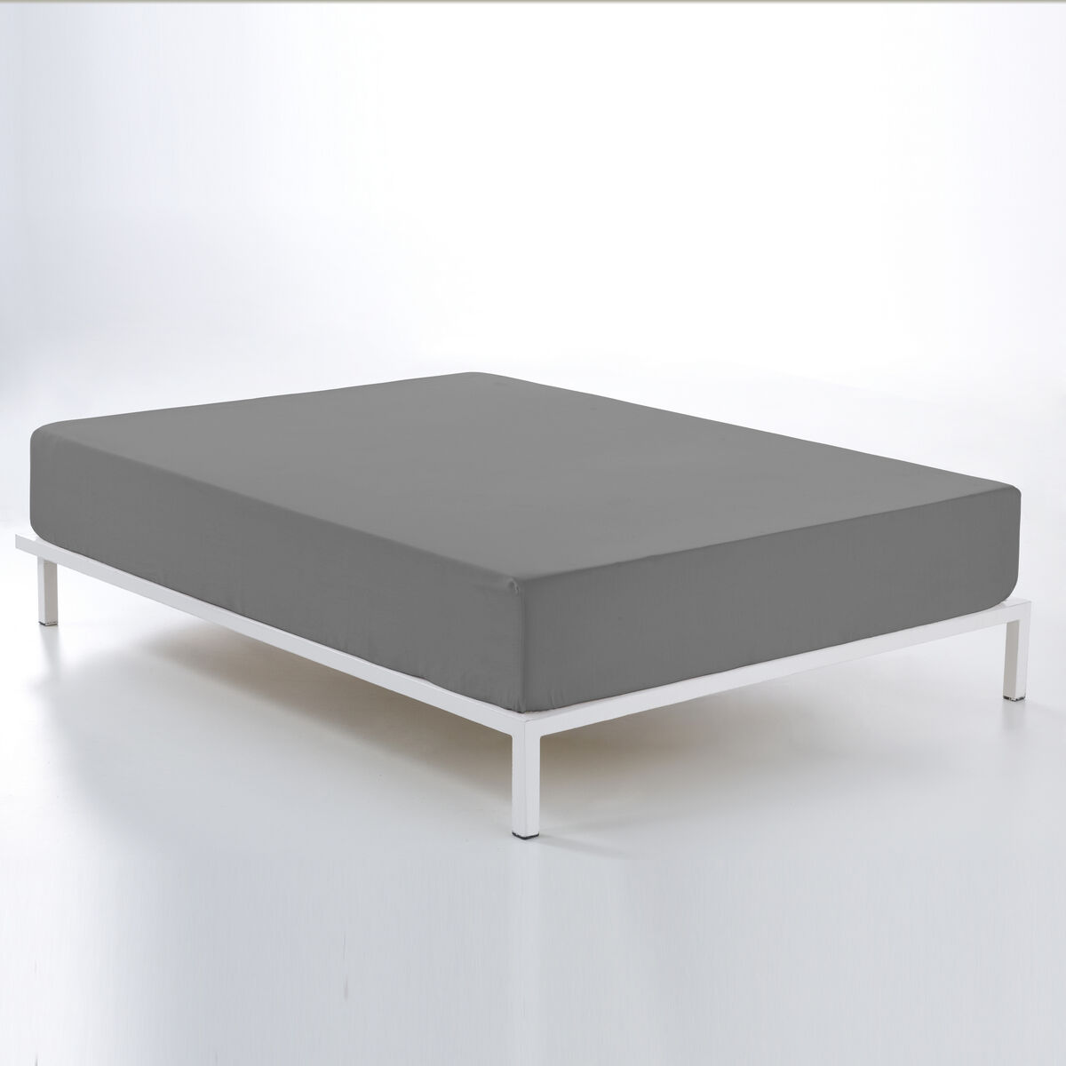 Fitted bottom sheet Alexandra House Living Titanium 150 x 190/200 cm-2