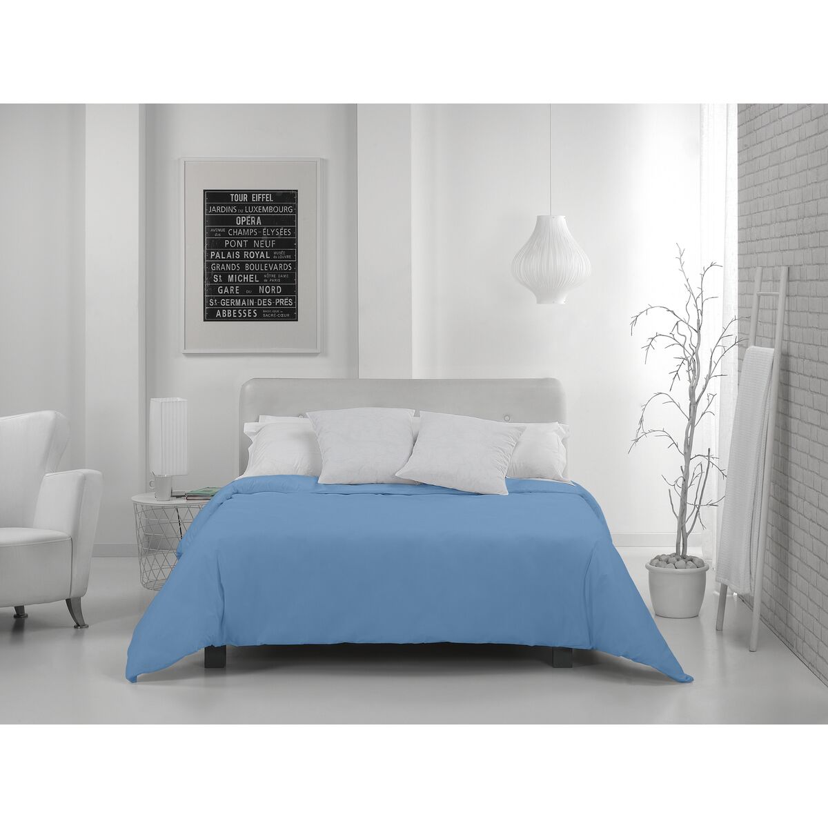 Пододеяльник Alexandra House Living Синий ясно 220 x 220 cm-3