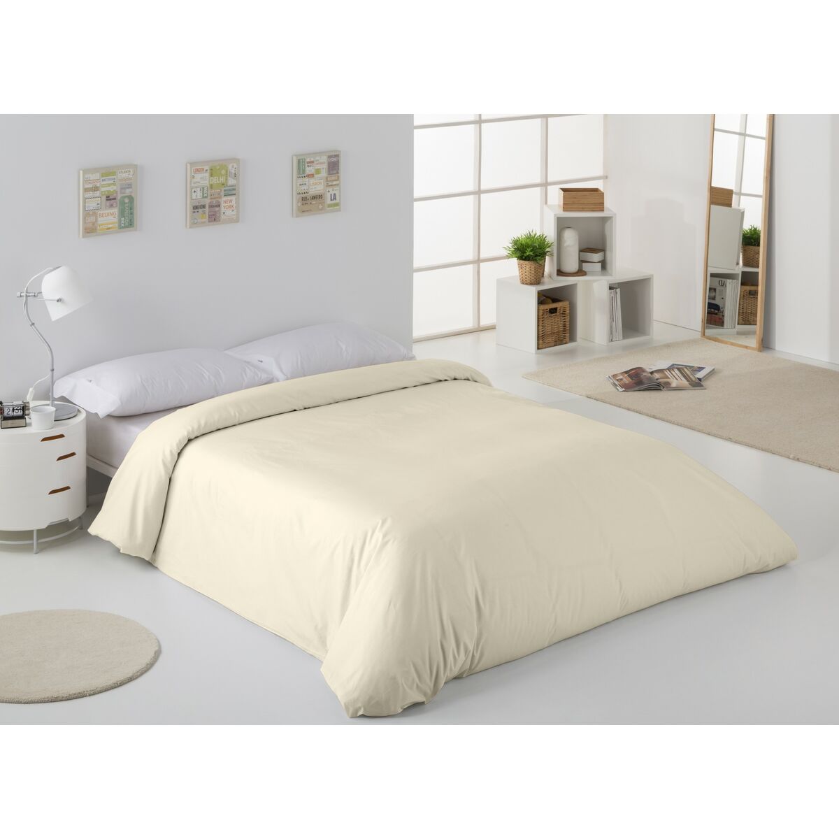 Alexandra House Living Cream Duvet Cover 240 x 220 cm-4
