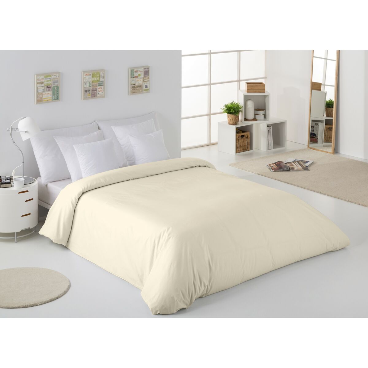 Alexandra House Living Cream Duvet Cover 240 x 220 cm-5