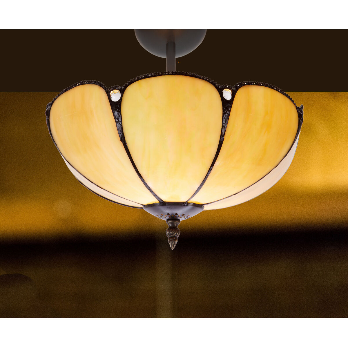 Viro Virginia Beige Iron Ceiling Light 60 W 30 x 45 x 30 cm-2